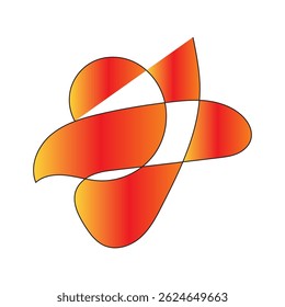 Abstract Red and Orange Ribbon Shape