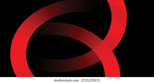 Abstractas anillos rojos y naranjas sobre fondo cibernético negro