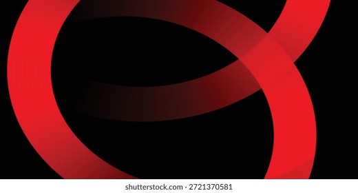 Abstractas anillos rojos y naranjas sobre fondo cibernético negro