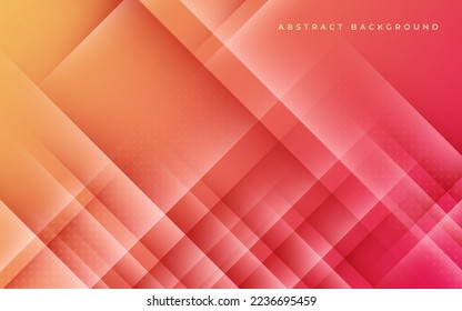 abstract red orange soft diagonal shape light and shadow with halftone dots background. eps10 vector