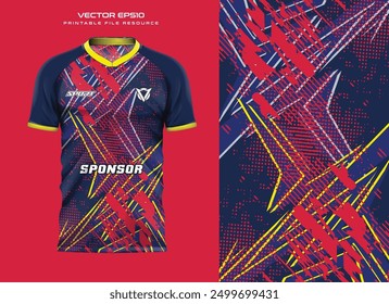 abstract red orange stripe grunge t shirt mockup sport jersey design for football soccer, racing, e sports, running design kit