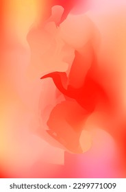 Abstract red and orange watercolor background, painted vector illustration like sea waves. Watercolor gradient pattern with thin wavy border lines, vector painting. Abstract colorful oil paints.