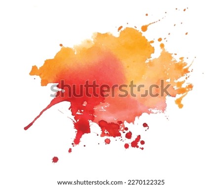 abstract red and orange watercolor brush stroke texture background vector  Foto stock © 