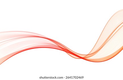 Abstract red and orange wave on white background