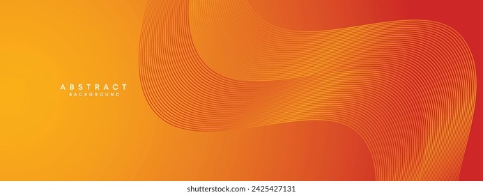 Resumen Rojo, Naranja Ondeando Círculos Líneas Tecnología De Fondo. Gradiente de naranja moderno con líneas brillantes, forma geométrica brillante diagonal. para folleto, cubierta, póster, banner, sitio web, encabezado, folleto