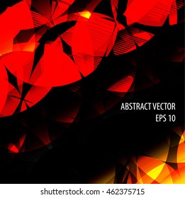 Abstract red, orange, yellow and black vector background