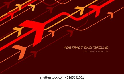 Abstract red orange yellow circuit cyber line curve geometric dynamic arrow motion with blank space design modern creative futuristic technology vector illustration.