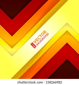 Abstract red, orange and yellow paper triangle shapes background. RGB EPS 10 vector illustration