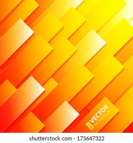 Abstract red, orange and yellow paper rectangle shapes background. RGB EPS 10 vector illustration