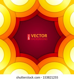 Abstract red, orange and yellow round shapes background. RGB EPS 10 vector illustration