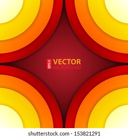 Abstract red, orange and yellow round shapes background. RGB EPS 10 vector illustration
