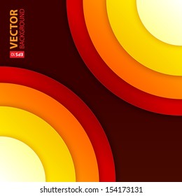 Abstract red, orange and yellow round shapes background. RGB EPS 10 vector illustration