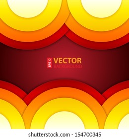 Abstract red, orange and yellow round shapes background. RGB EPS 10 vector illustration
