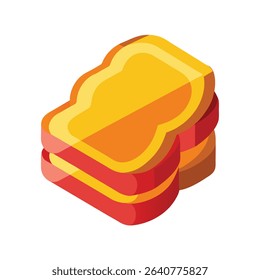 Abstract Red Orange Yellow Toast Vector Art bread slices