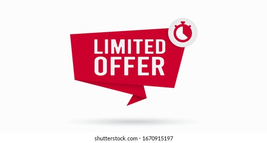 Abstract red origami speech bubble. Vector abstract background. vector sale banner