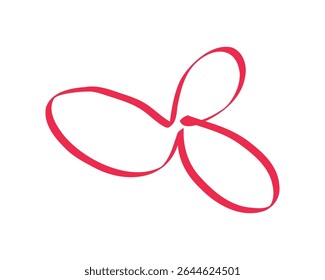 Abstract Red Outline Blob Shape Isolated