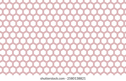 abstract red outline honeycomb pattern suitable for background.
