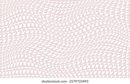 abstract red outline number 2 wave pattern suitable for background.