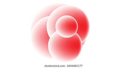 Abstract red overlapping circles gradient background