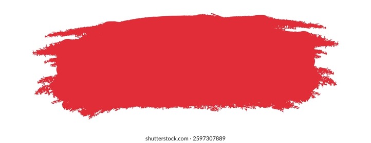 Abstract red paint brush with grunge hand-drawn sticker