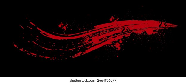 Pincelada roja Abstractas con textura salpicada sobre fondo oscuro. Elemento de diseño grunge para carteles, Anuncios y obras de arte digitales.