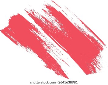 Abstract red paint brush strokes against a clean white background ideal for artistic design and graphic elements.