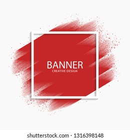 Abstract red paint stroke modern banner, vector, illustration, eps 10 file