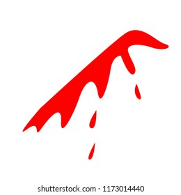 abstract red painted splatter as blood on white background  