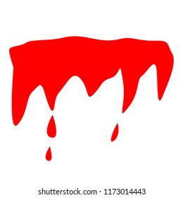 abstract red painted splatter as blood on white background  