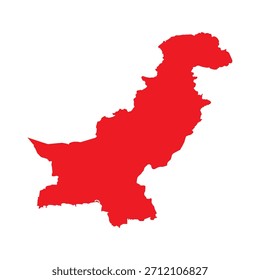 Abstract Red Pakistan Simple Map