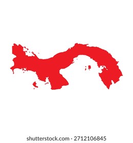 Abstract Red Panama Simple Map