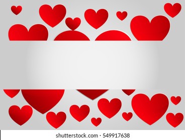 abstract Red paper hearts background. illustration vector design
