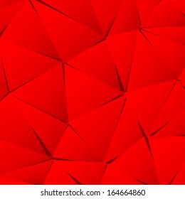 Abstract  red paper triangle background, vector illustration