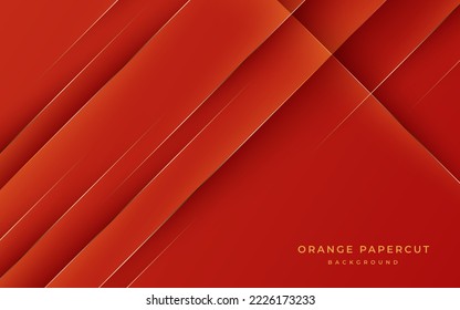 raya diagonal de papel rojo abstracto con sombra de línea dorada y fondo de luz. vector eps10