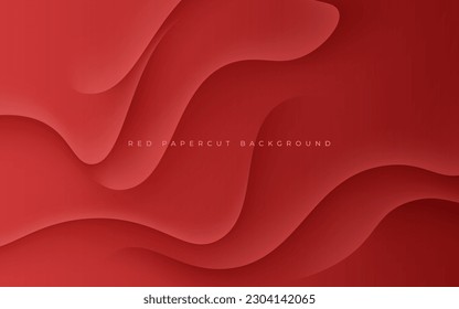 abstract red papercut diagonal stripe with shadow and light background. eps10 vector