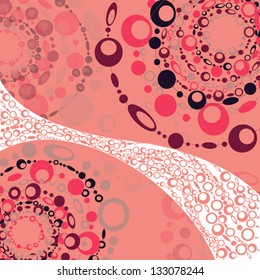 Abstract red pattern with circles