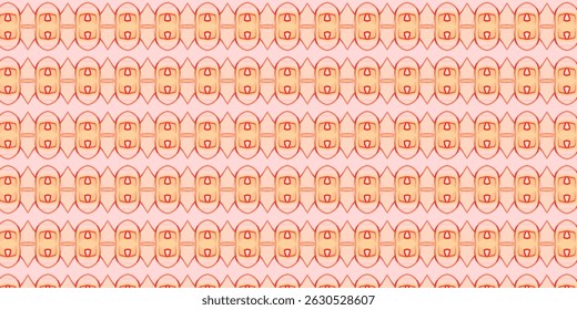 Abstract Red and Peach Symmetrical Pattern – Repeating Geometric Background