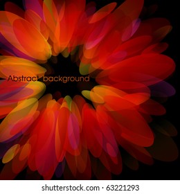 Abstract red petals. Use for stylish design. Big copy space. Not cropped right side.