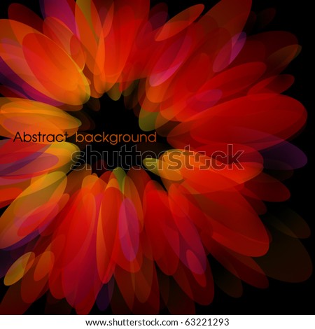 Abstract red petals. Use for stylish design. Big copy space. Not cropped right side.