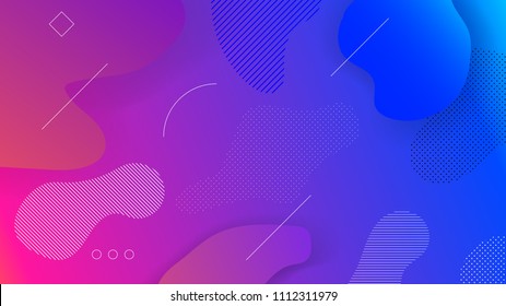 Abstract Red, Pink and Blue Gradient Background with freeform elements and lines for website