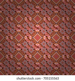 Abstract red, pink and brown image with a squares. Vector illustration. Digital art abstract seamless pattern.