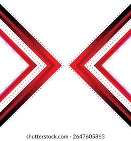 Abstract red and pink geometric lines with dots on white background