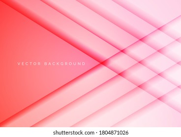 Abstract red pink geometric overlapping background. You can use for ad, poster, template, business presentation. Vector illustration