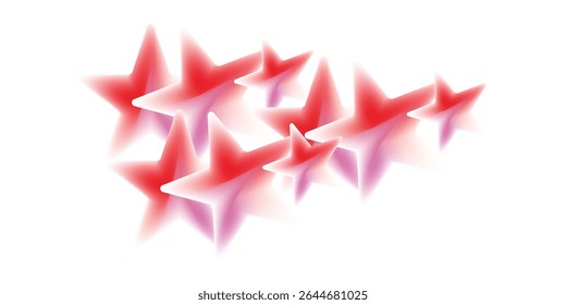 Abstract red pink stars gradient background design