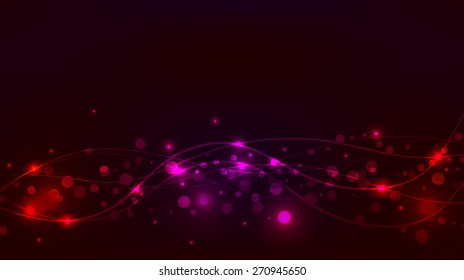 Abstract red and pinkbackground with sparkles and waves for your creativity