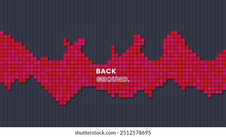 Abstract Red Pixel Background with Dynamic Pattern