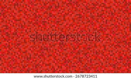 Abstract Red Pixelated Background with Varying Shades of Red
