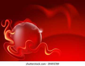 Abstract red planet