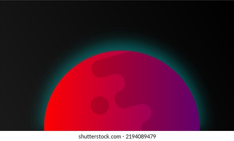 abstrakter roter Planet mit schwarzem Hintergrund