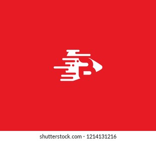 Abstract Red Play Media with Shape Transition Letter B Logotype